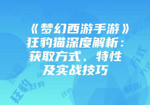 《梦幻西游手游》狂豹猫深度解析：获取方式、特性及实战技巧