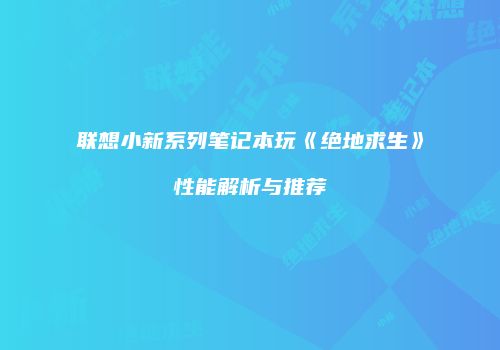 联想小新系列笔记本玩《绝地求生》性能解析与推荐