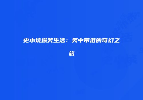 史小坑爆笑生活：笑中带泪的奇幻之旅