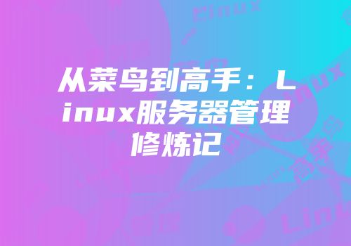 从菜鸟到高手：Linux服务器管理修炼记