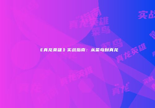 《真龙英雄》实战指南：从菜鸟到真龙