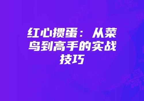 红心掼蛋：从菜鸟到高手的实战技巧