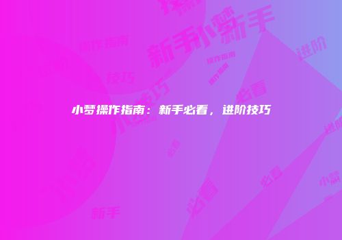 小梦操作指南：新手必看，进阶技巧