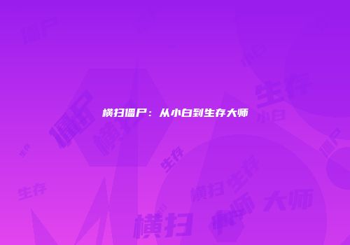 横扫僵尸：从小白到生存大师