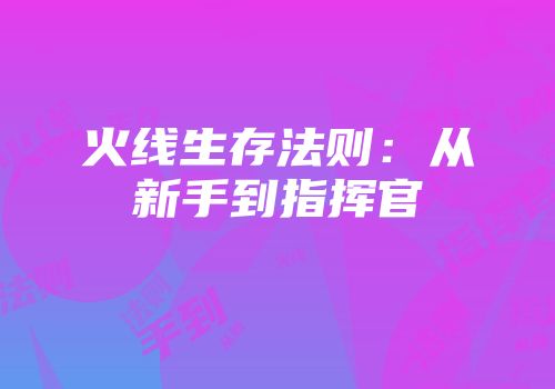 火线生存法则：从新手到指挥官