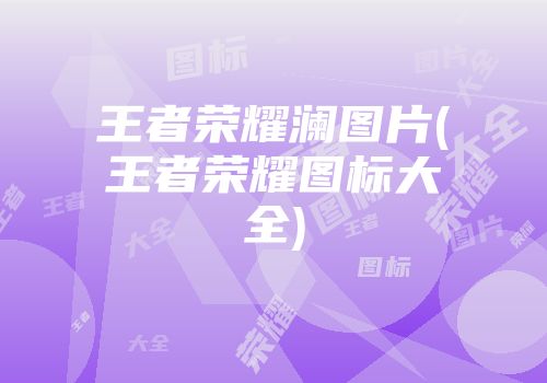 王者荣耀澜图片(王者荣耀图标大全)