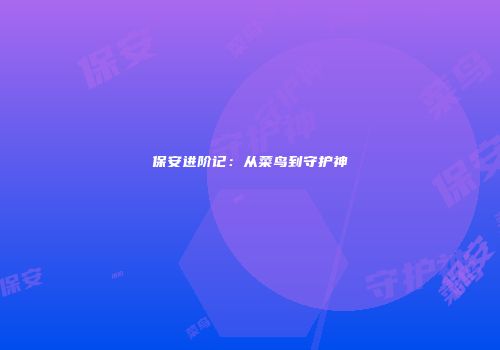 保安进阶记：从菜鸟到守护神