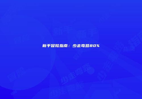 新手冒险指南：少走弯路80%