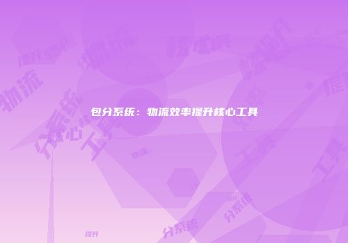 包分系统：物流效率提升核心工具
