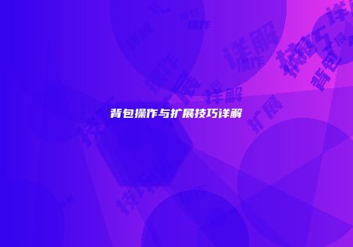 背包操作与扩展技巧详解