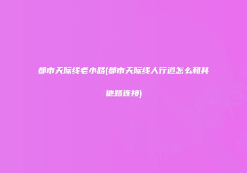 都市天际线老小路(都市天际线人行道怎么和其他路连接)