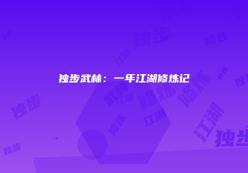 独步武林：一年江湖修炼记