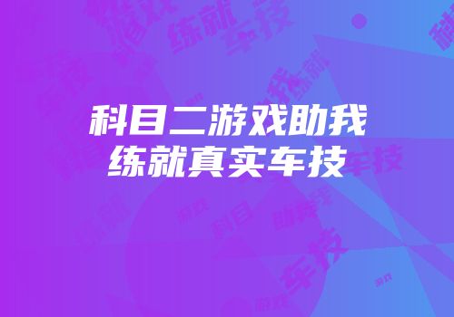 科目二游戏助我练就真实车技
