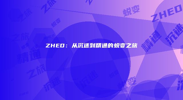 ZHED：从沉迷到精通的蜕变之旅