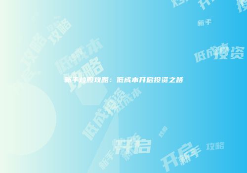 新手炒股攻略：低成本开启投资之路