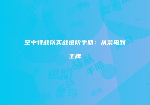 空中特战队实战进阶手册：从菜鸟到王牌