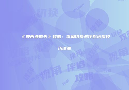 《波西亚时光》攻略：视角切换与伴侣选择技巧详解
