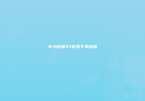 小小蚁国37官网下载指南