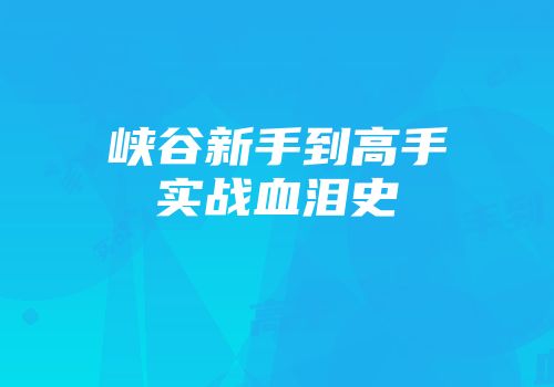 峡谷新手到高手实战血泪史