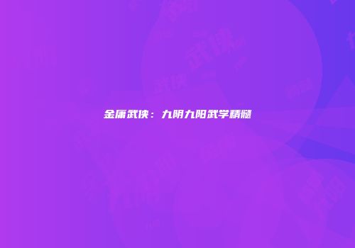 金庸武侠：九阴九阳武学精髓