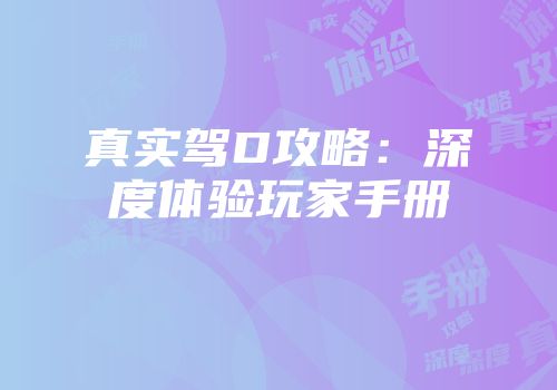 真实驾D攻略：深度体验玩家手册