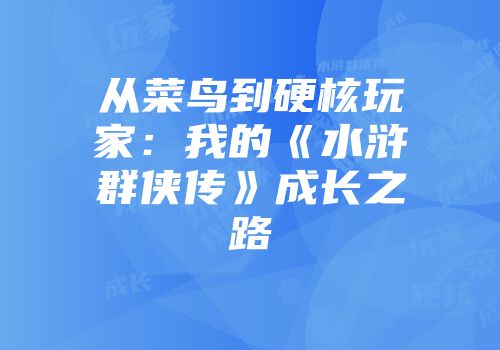 从菜鸟到硬核玩家：我的《水浒群侠传》成长之路