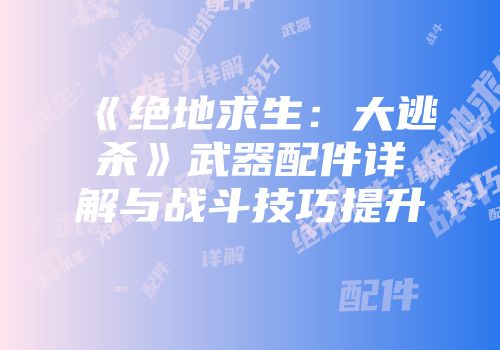 《绝地求生：大逃杀》武器配件详解与战斗技巧提升