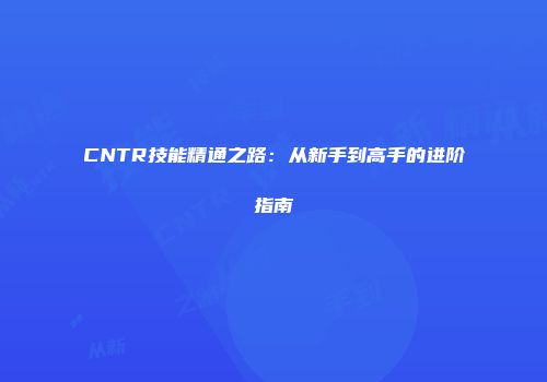 CNTR技能精通之路：从新手到高手的进阶指南