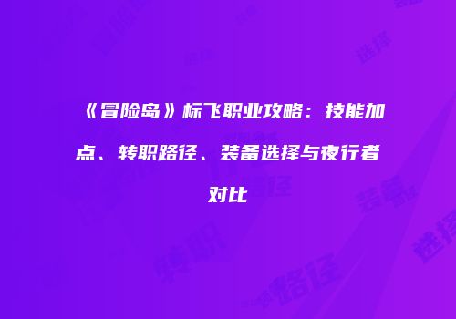 《冒险岛》标飞职业攻略：技能加点、转职路径、装备选择与夜行者对比