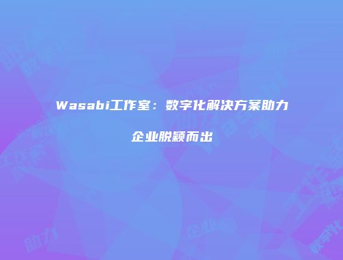 Wasabi工作室：数字化解决方案助力企业脱颖而出