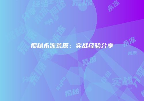 揭秘永冻荒原：实战经验分享
