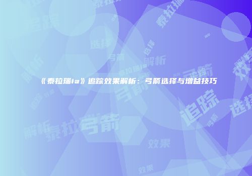 《泰拉瑞ia》追踪效果解析：弓箭选择与增益技巧