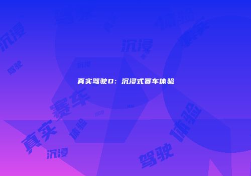 真实驾驶D：沉浸式赛车体验