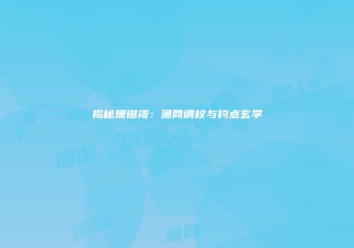 揭秘珊瑚湾：渔网调校与钓点玄学