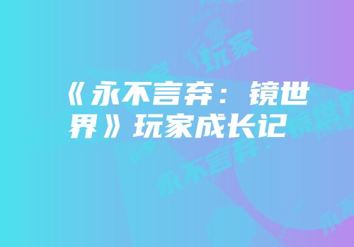 《永不言弃：镜世界》玩家成长记