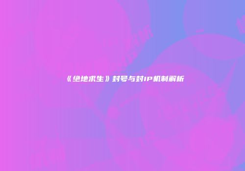 《绝地求生》封号与封IP机制解析