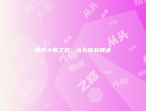 武器大师之路：从头铁到精通