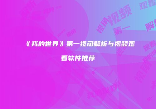 《我的世界》第一视角解析与视频观看软件推荐