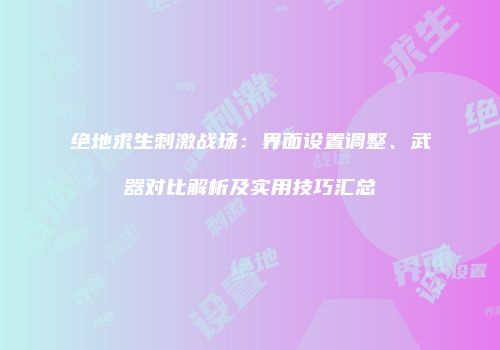 绝地求生刺激战场：界面设置调整、武器对比解析及实用技巧汇总