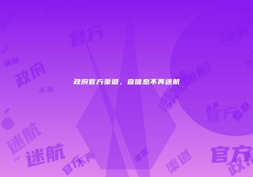 政府官方渠道，查信息不再迷航