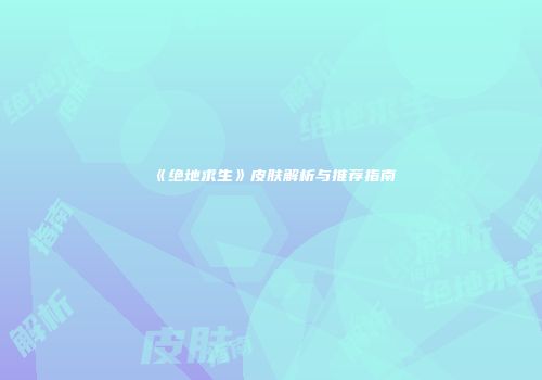 《绝地求生》皮肤解析与推荐指南