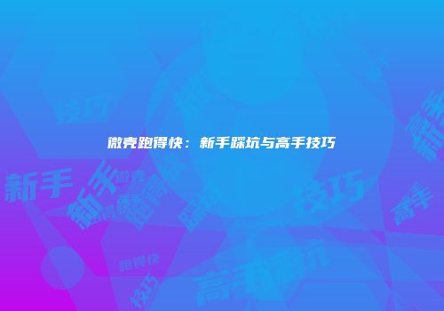 微壳跑得快：新手踩坑与高手技巧