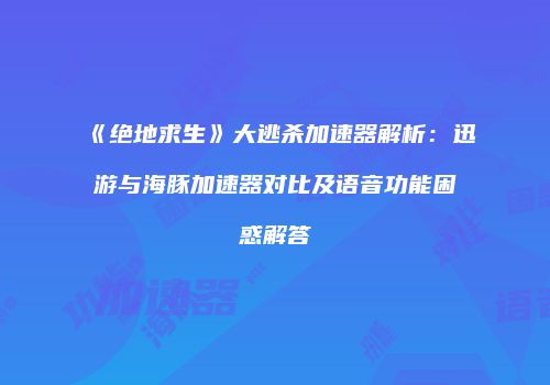 《绝地求生》大逃杀加速器解析：迅游与海豚加速器对比及语音功能困惑解答