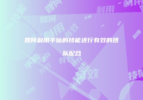 如何利用半仙的技能进行有效的团队配合