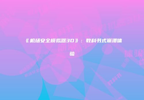 《机场安全模拟器3D》：教科书式崩溃体验