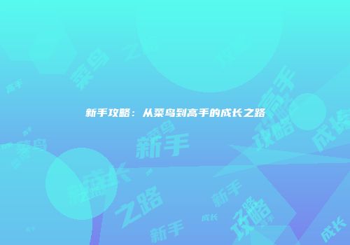 新手攻略：从菜鸟到高手的成长之路