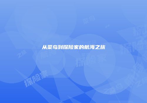 从菜鸟到探险家的航海之旅