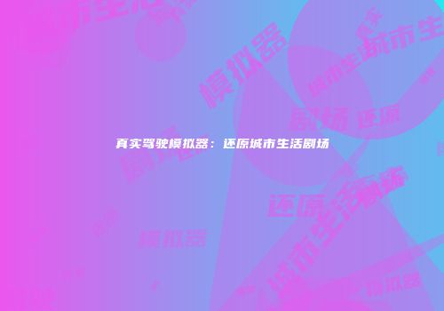 真实驾驶模拟器：还原城市生活剧场