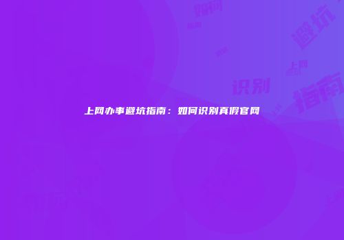 上网办事避坑指南：如何识别真假官网