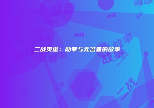 二战英雄:勋章与无名者的故事